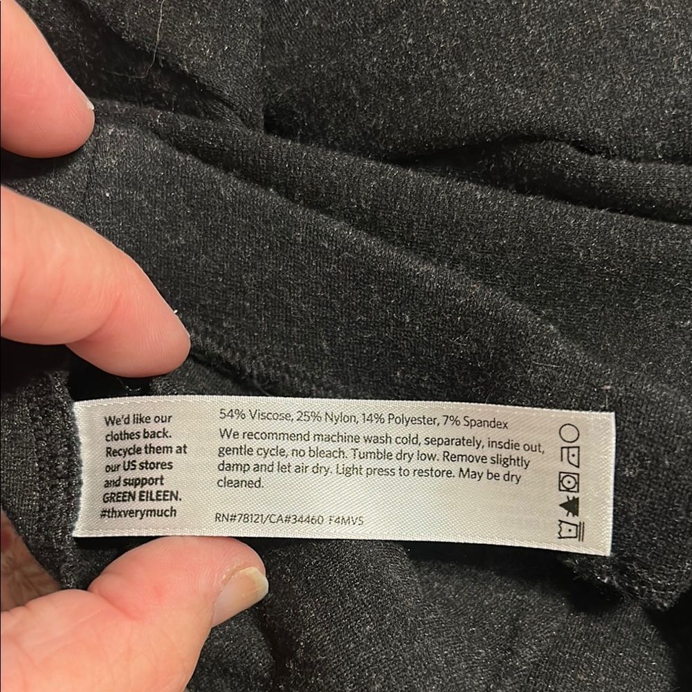 EILEEN FISHER Petite Small Charcoal Gray Knit Legging Pants Stretch Pull-On - Picture 6 of 7